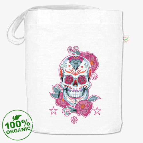 Сумка шоппер с принтом Flower skull