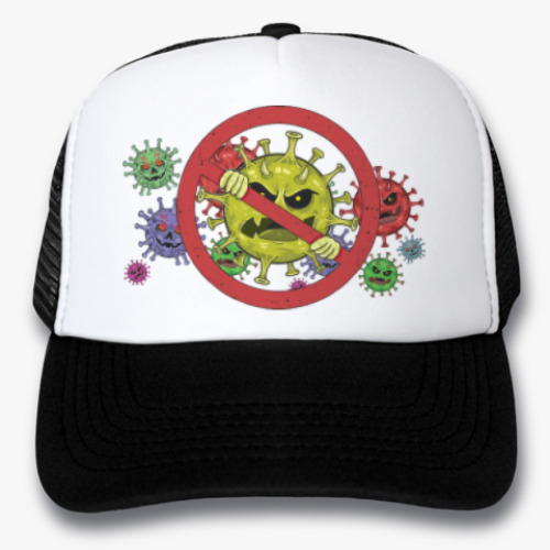 Кепка-тракер с принтом STOP VIRUS