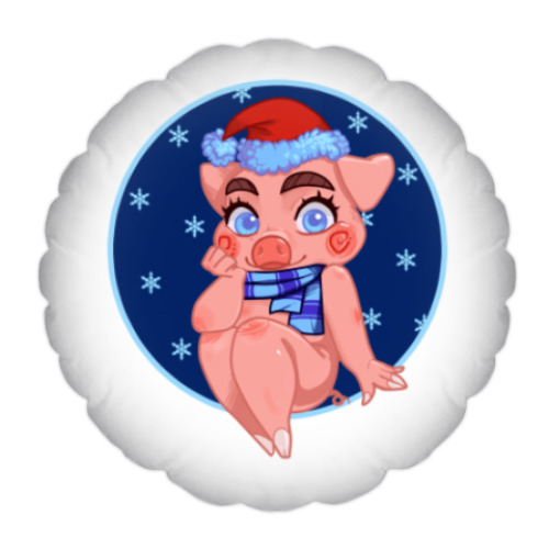 Подушка с принтом свинка