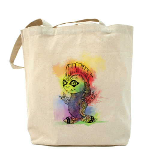 Сумка шоппер с принтом Рыбка-панк