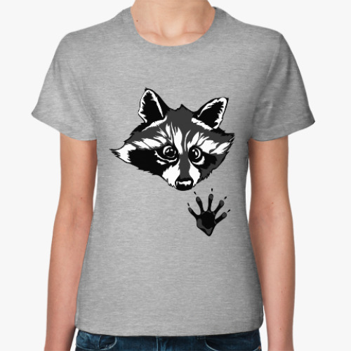 Женская футболка с принтом енот