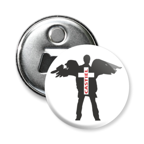 Магнит-открывашка с принтом Здесь был Кас - Supernatural