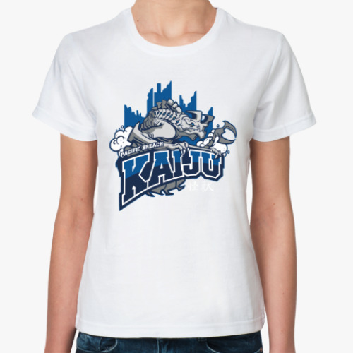 Классическая футболка с принтом Кайдзю