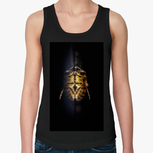 Женская майка с принтом Зеркальная пчела