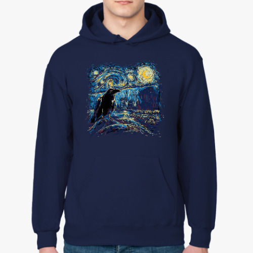 Толстовка худи с принтом Ночной дозор Ван Гога