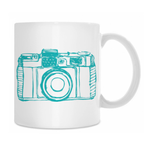 Кружка с принтом  Винтажный фотоаппарат