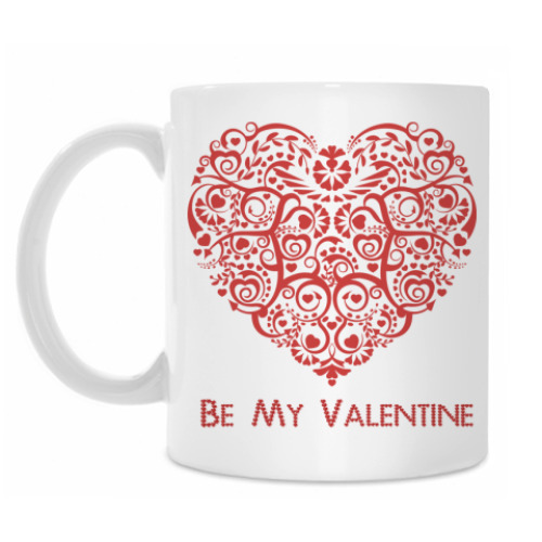 Кружка с принтом Be My Valentine