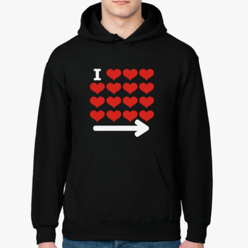 Толстовка худи с принтом I love