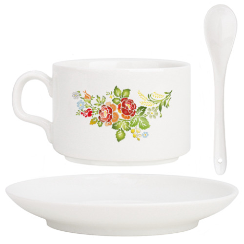 Кофейный набор с принтом Русский узор