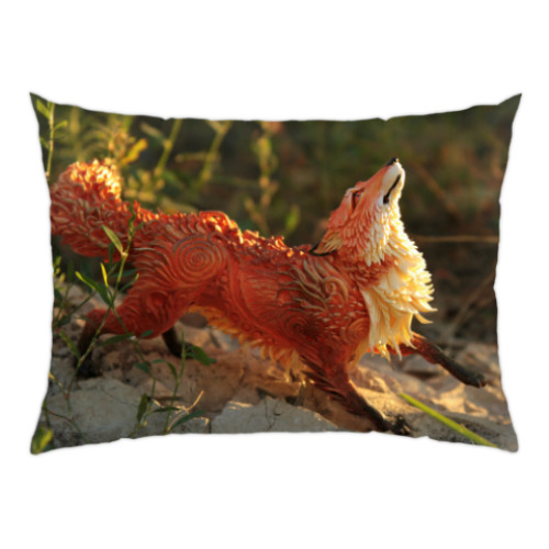 Подушка с принтом Огненный лис