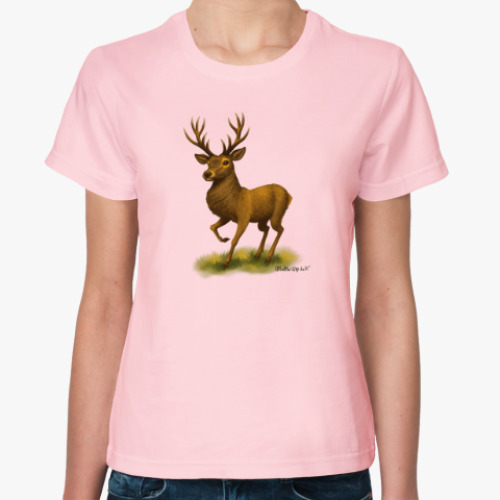 Женская футболка с принтом 'Олень'