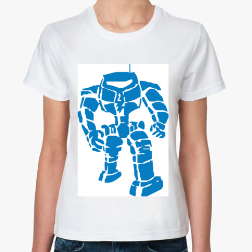 Классическая футболка с принтом Робот