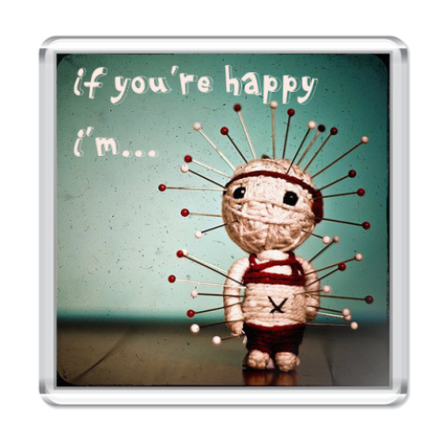 Магнит с принтом  happy