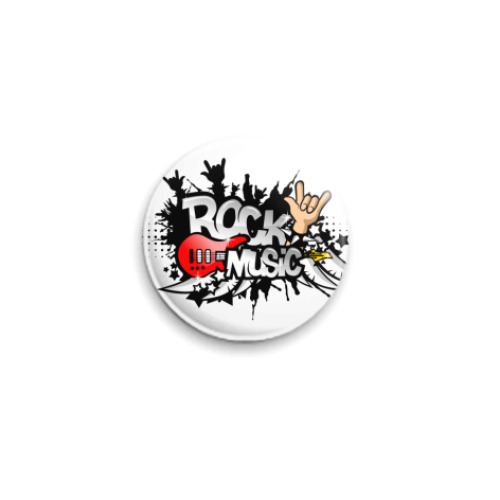 Значок 25мм с принтом Rock music