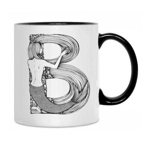 Кружка с принтом 'Буква В'