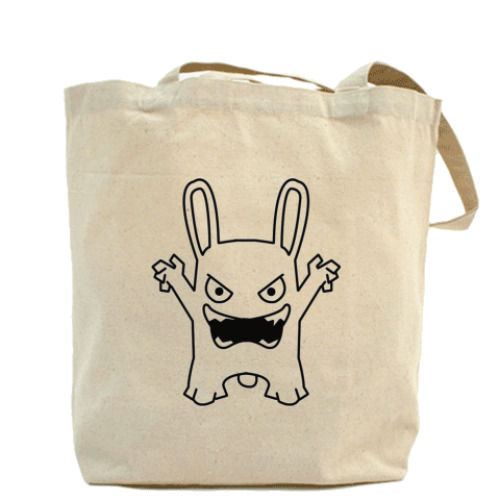 Сумка шоппер с принтом злобный кролик