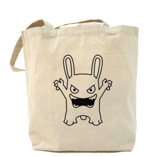 Сумка шоппер с принтом злобный кролик