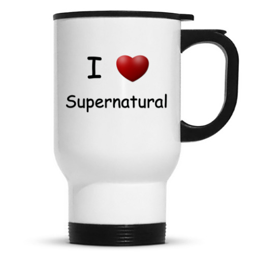 Кружка-термос с принтом I Love Supernatural