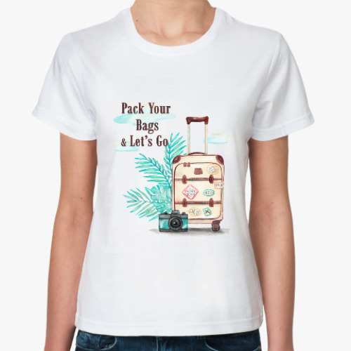 Классическая футболка с принтом Отпуск