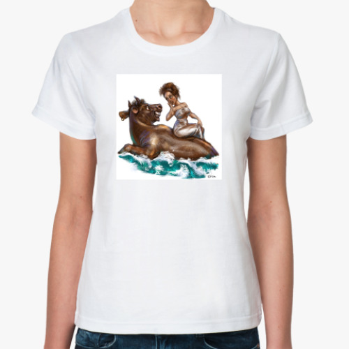 Классическая футболка с принтом Европа