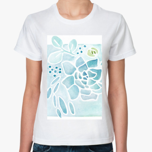 Классическая футболка с принтом Ботаника