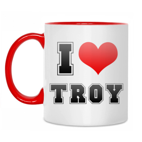 Кружка с принтом I love Troy