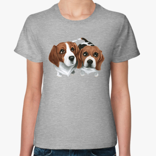 Женская футболка с принтом Beagles