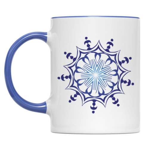 Кружка с принтом Снежинка