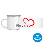 Кружка металлическая белая (круговая запечатка)