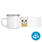 Кружка металлическая белая (круговая запечатка)