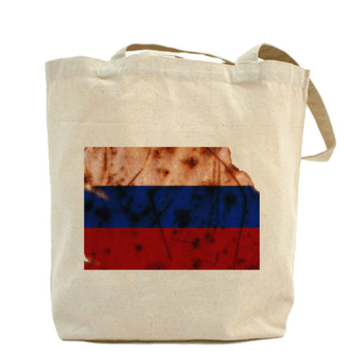 Сумка шоппер с принтом Российский флаг