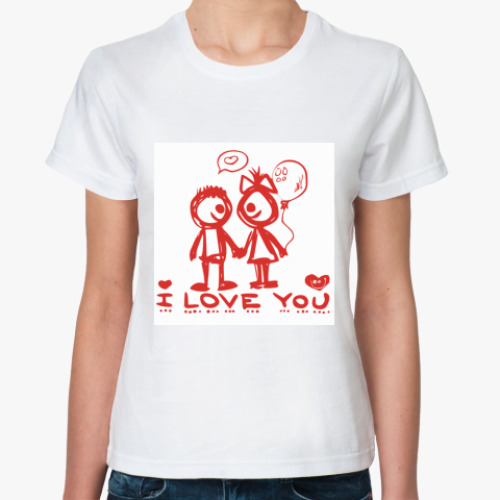 Классическая футболка с принтом Любовь