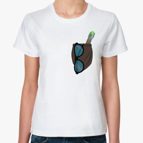 Классическая футболка с принтом Доктор Кто