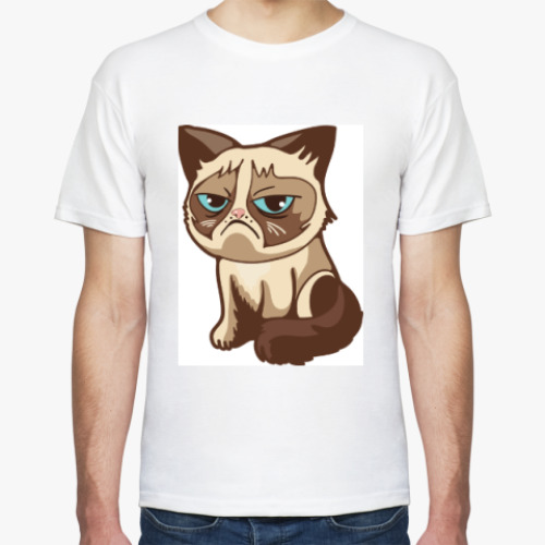 Футболка с принтом Угрюмый кот Тард - Grumpy Cat