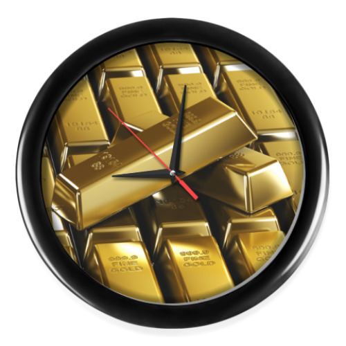 Настенные часы с принтом Золото