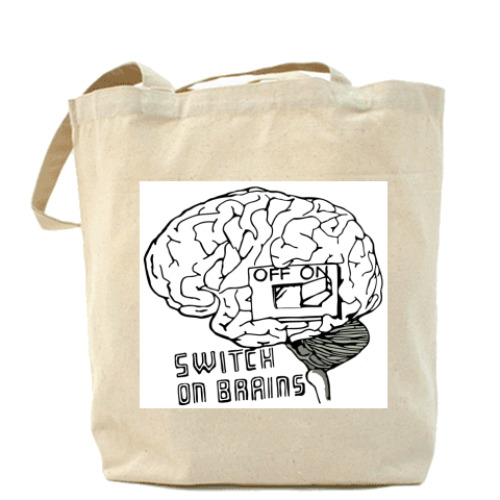 Сумка шоппер с принтом Brains