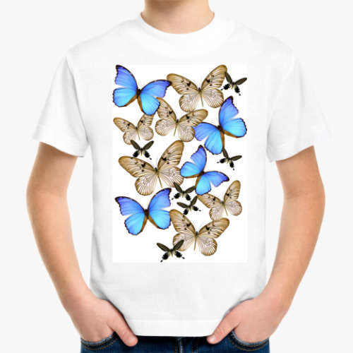 Детская футболка с принтом Бабочки