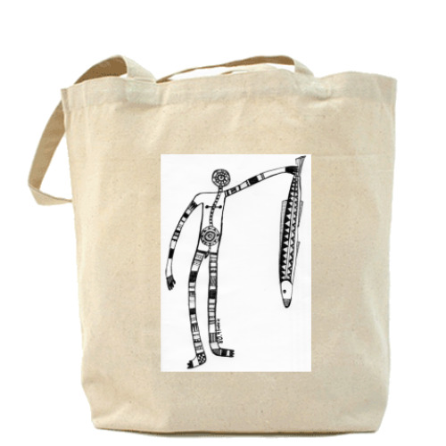 Сумка шоппер с принтом  'Хорошая рыба'