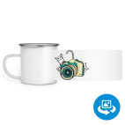 Кружка металлическая белая (круговая запечатка)