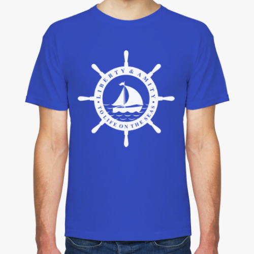Футболка с принтом Море, штурвал. Liberty and mit