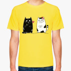 Классическая футболка кот и кошка