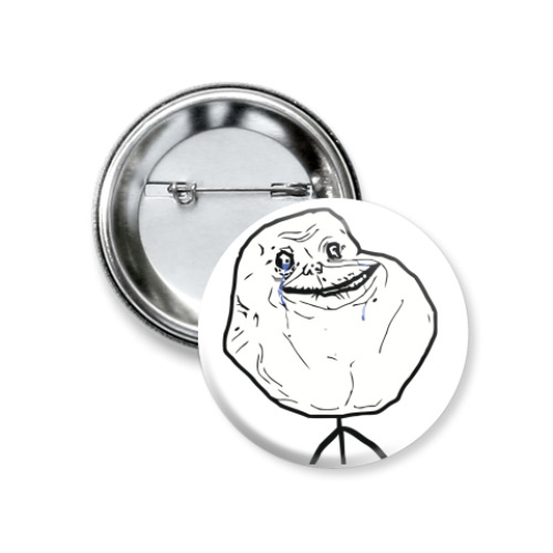 Значок 37мм с принтом forever alone