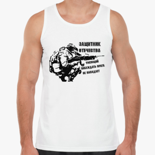 Майка с принтом Солдат с пулеметом