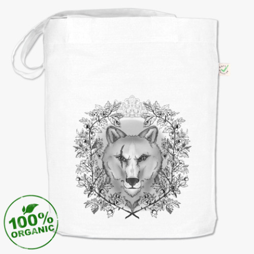 Сумка шоппер с принтом Волк