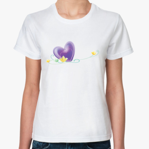 Классическая футболка с принтом Сердце
