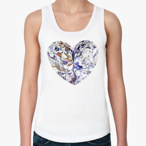 Женская майка с принтом Сердце - алмаз