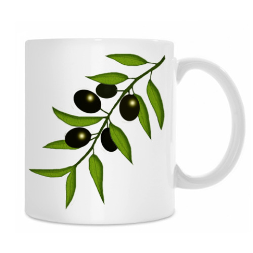 Кружка с принтом Ветка маслин