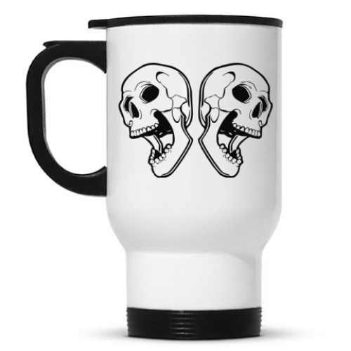Кружка-термос с принтом Skulls
