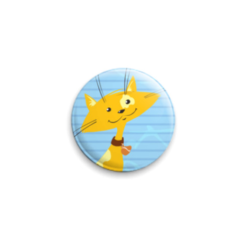 Значок 25мм с принтом кошка