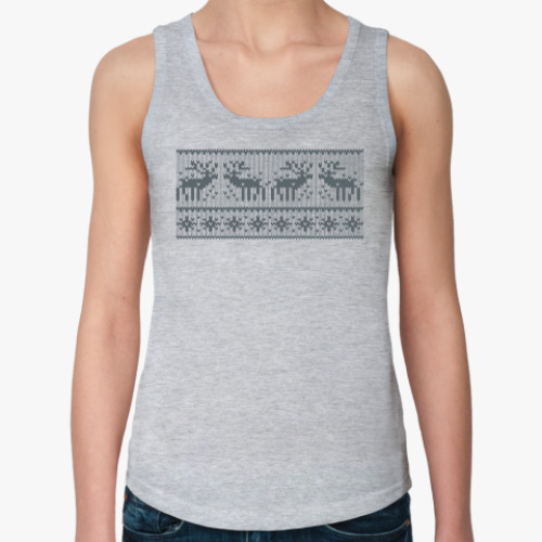 Женская майка с принтом свитер с оленями